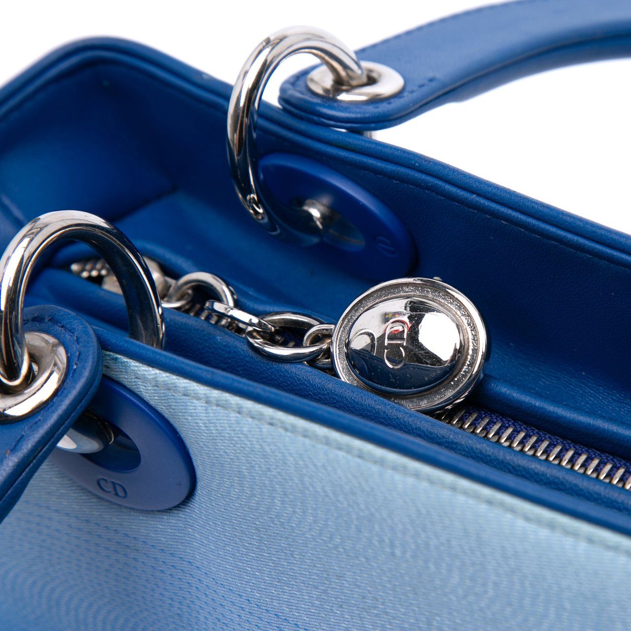 Dior Medium Denim Ombre Lady Dior Blauw