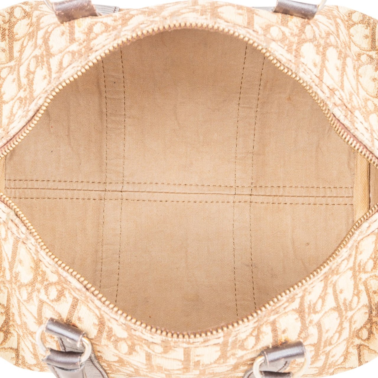 Dior Christian Dior Monogram Trotter Boston 30 Handbag Beige