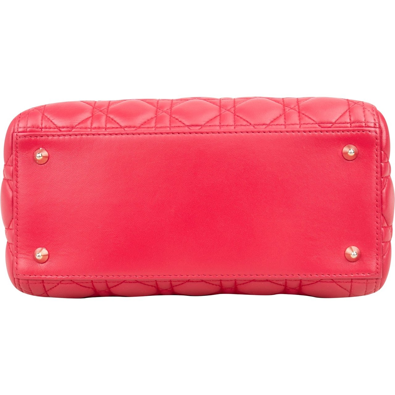 Dior Christian Dior Quilted Leather Lady Dior Handbag Rood