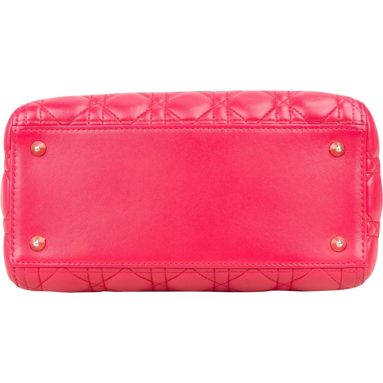 Dior Christian Dior Quilted Leather Lady Dior Handbag Rood