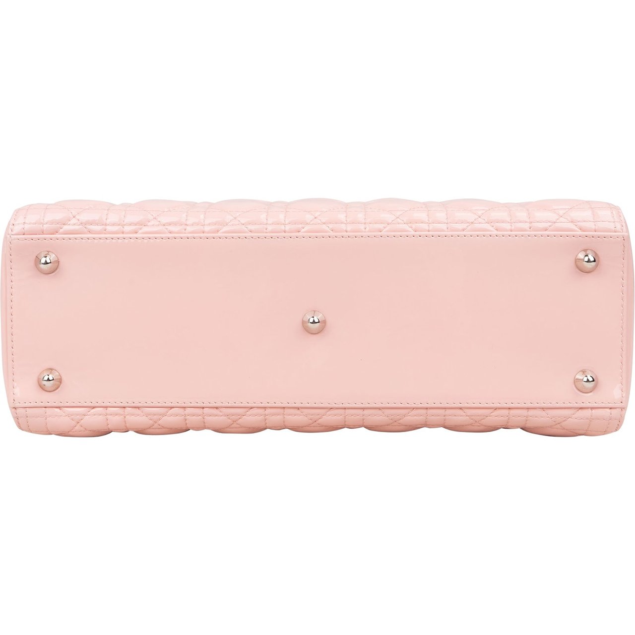 Dior Christian Dior Quilted Patent Leather Large Lady Dior Handbag Rood