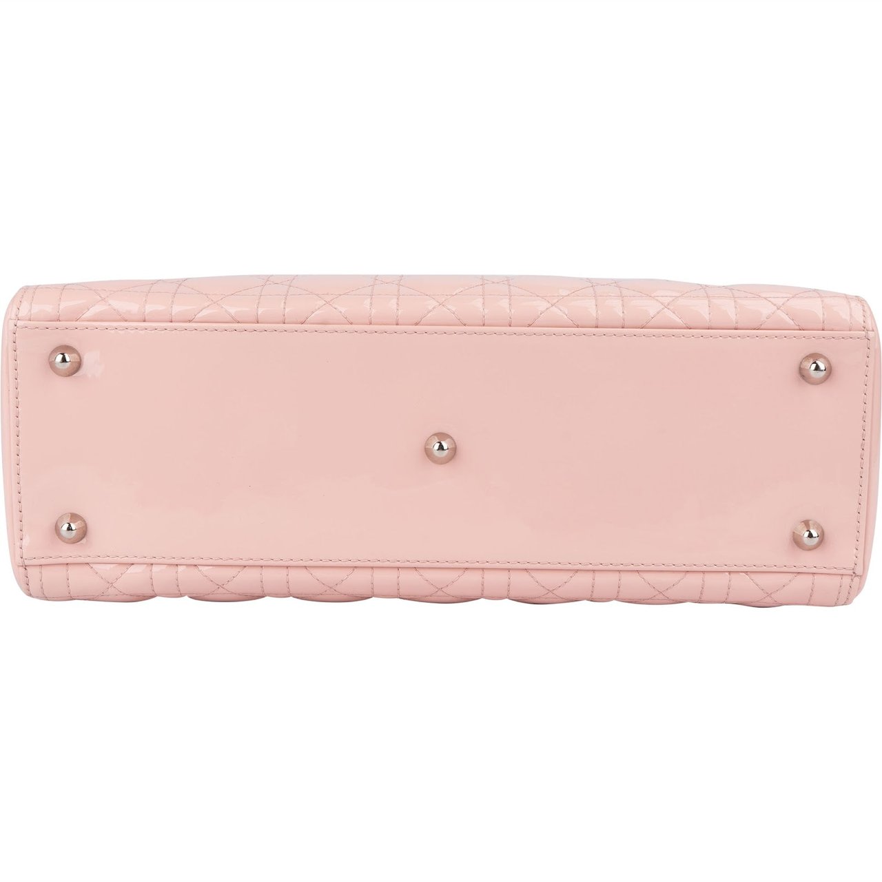 Dior Christian Dior Quilted Patent Leather Lady Dior Handbag Rood