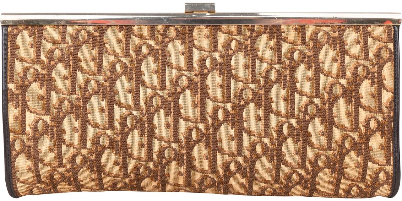 Dior Christian Dior Trotter Monogram Vintage Clutch Bruin