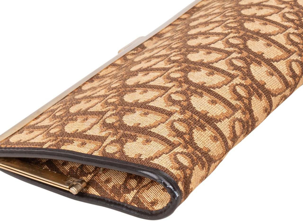 Dior Christian Dior Trotter Monogram Vintage Clutch Bruin