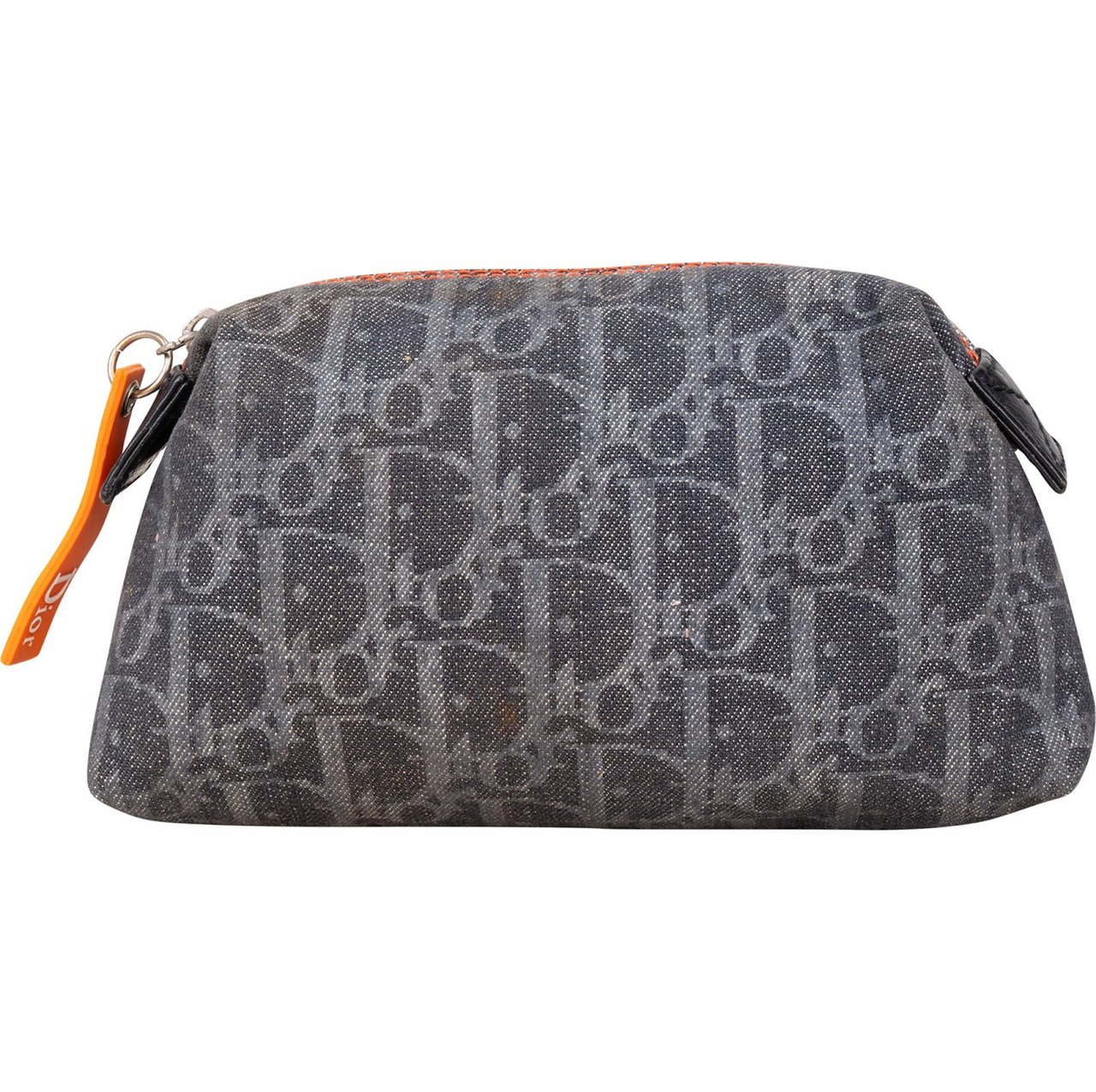 Dior Christian Dior Denim Trotter Monogram Pouch Blauw