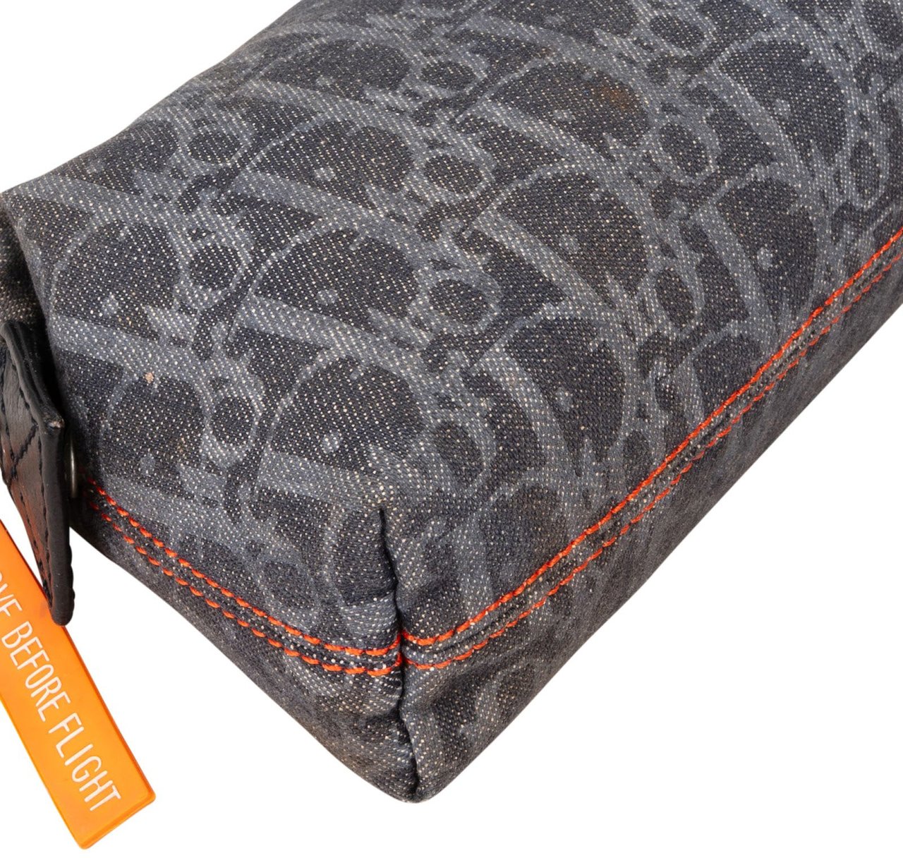 Dior Christian Dior Denim Trotter Monogram Pouch Blauw