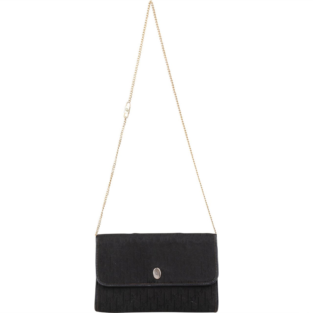 Dior Christian Dior Oblique Monogram Single Flap Crossbody Bag Zwart