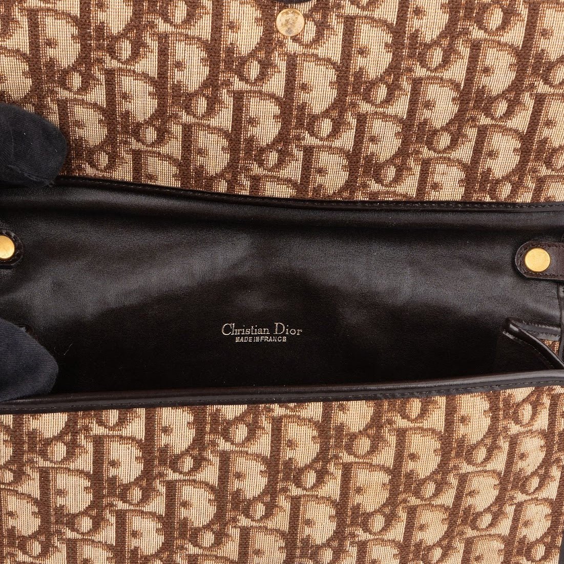 Dior Christian Dior Trotter Monogram Single Flap Crossbody Bag Bruin