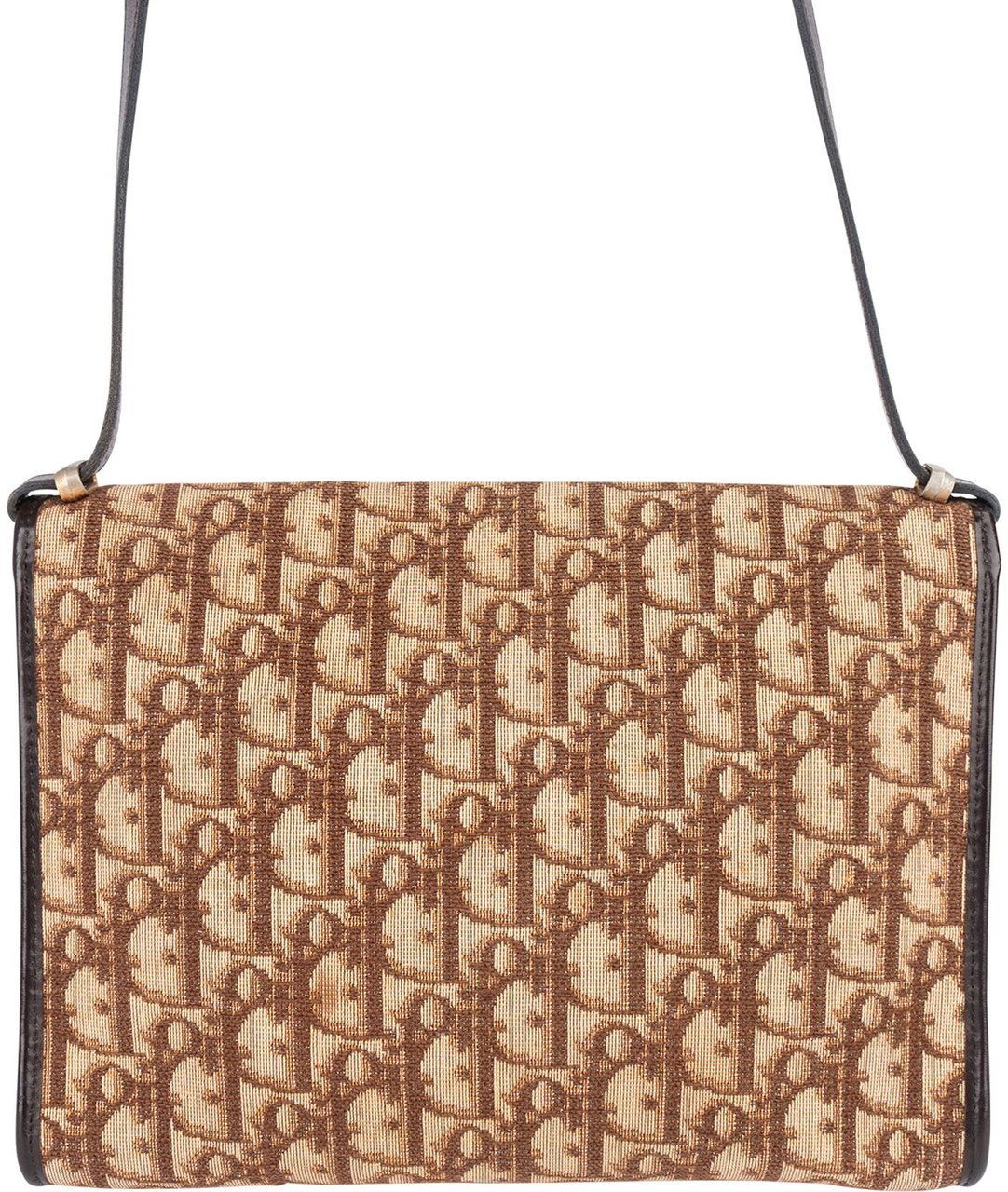 Dior Christian Dior Trotter Monogram Single Flap Crossbody Bag Bruin