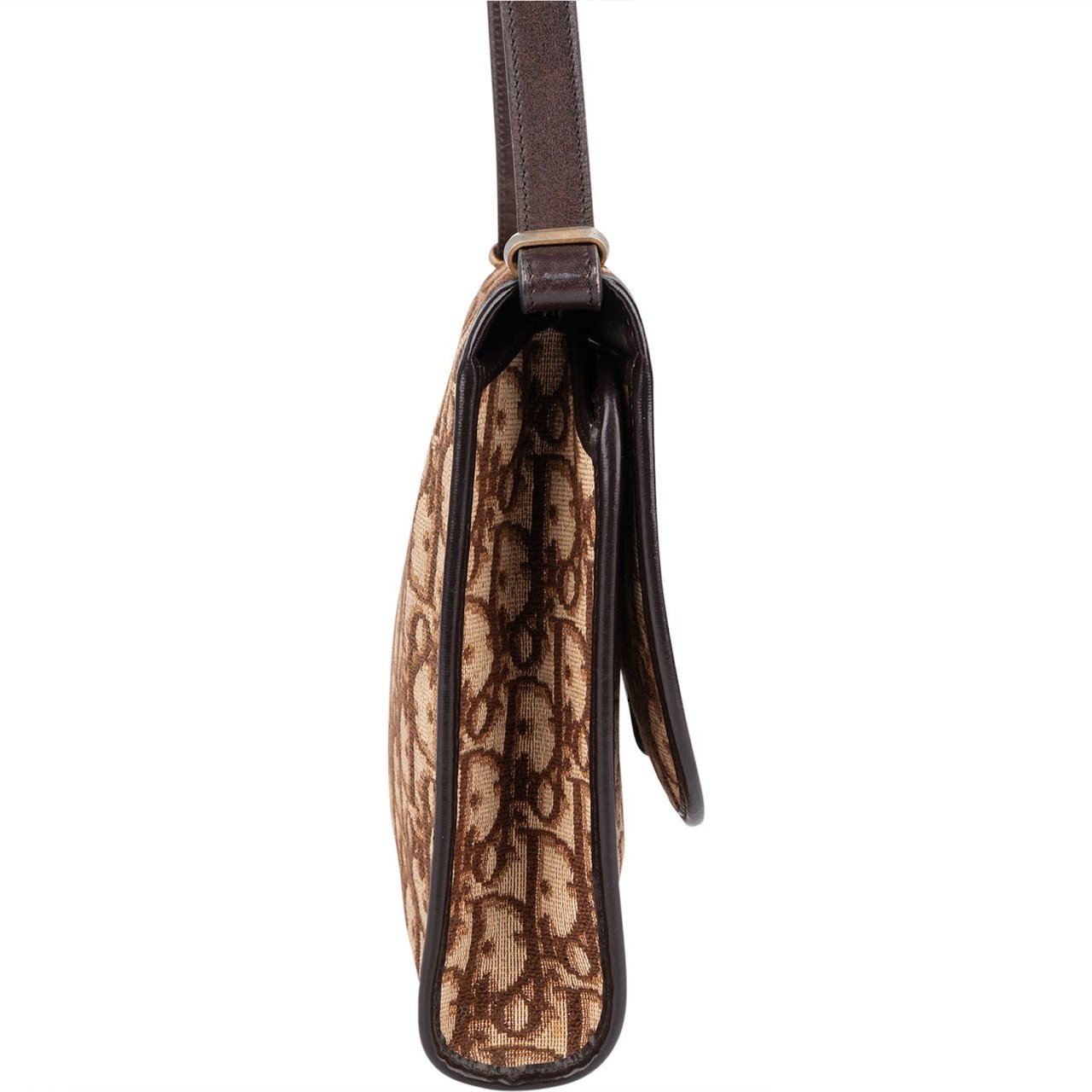 Dior Christian Dior Trotter Monogram Single Flap Crossbody Bag Bruin