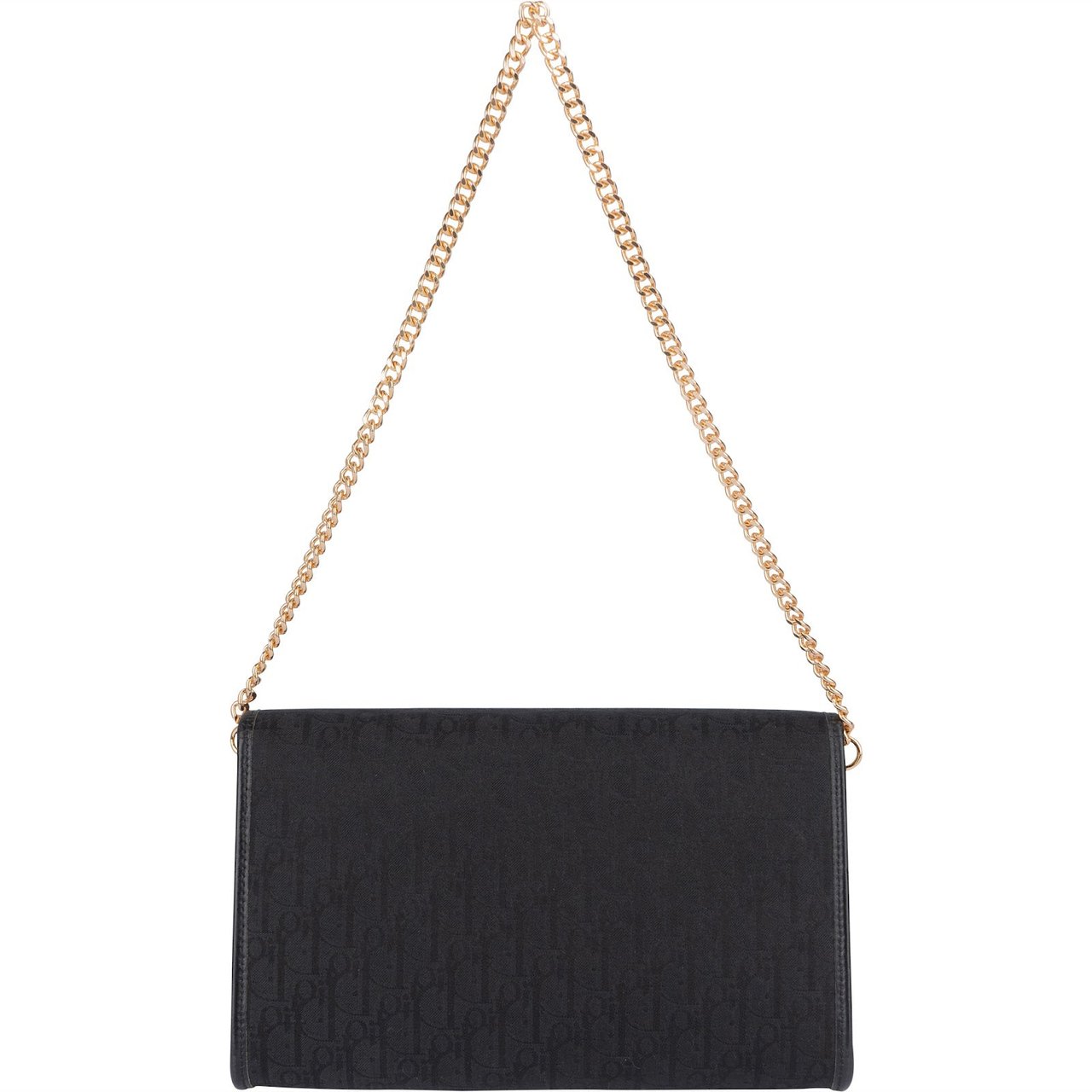 Dior Christian Dior Oblique Monogram Single Flap Shoulder Bag Zwart