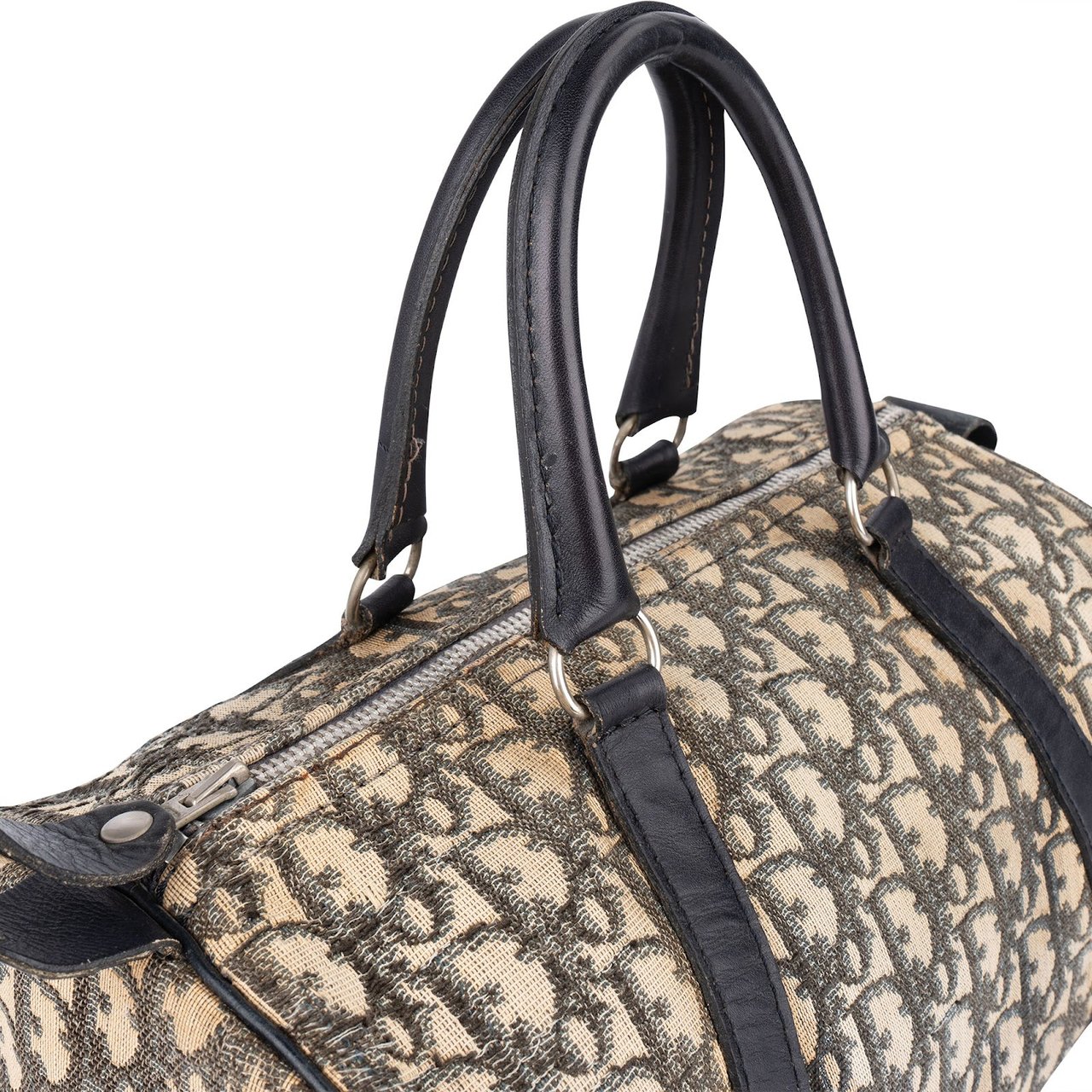 Dior Christian Dior Trotter Monogram Boston 30 Handbag Beige