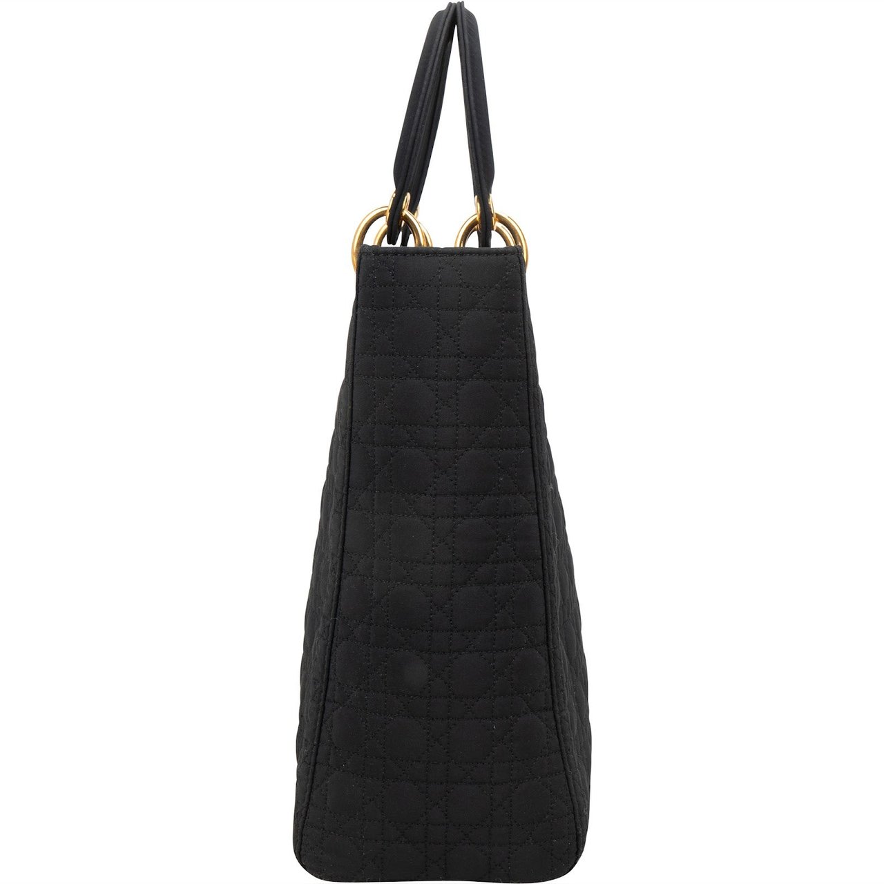 Dior Christian Dior Quilted Nylon Lady Dior Handbag Zwart