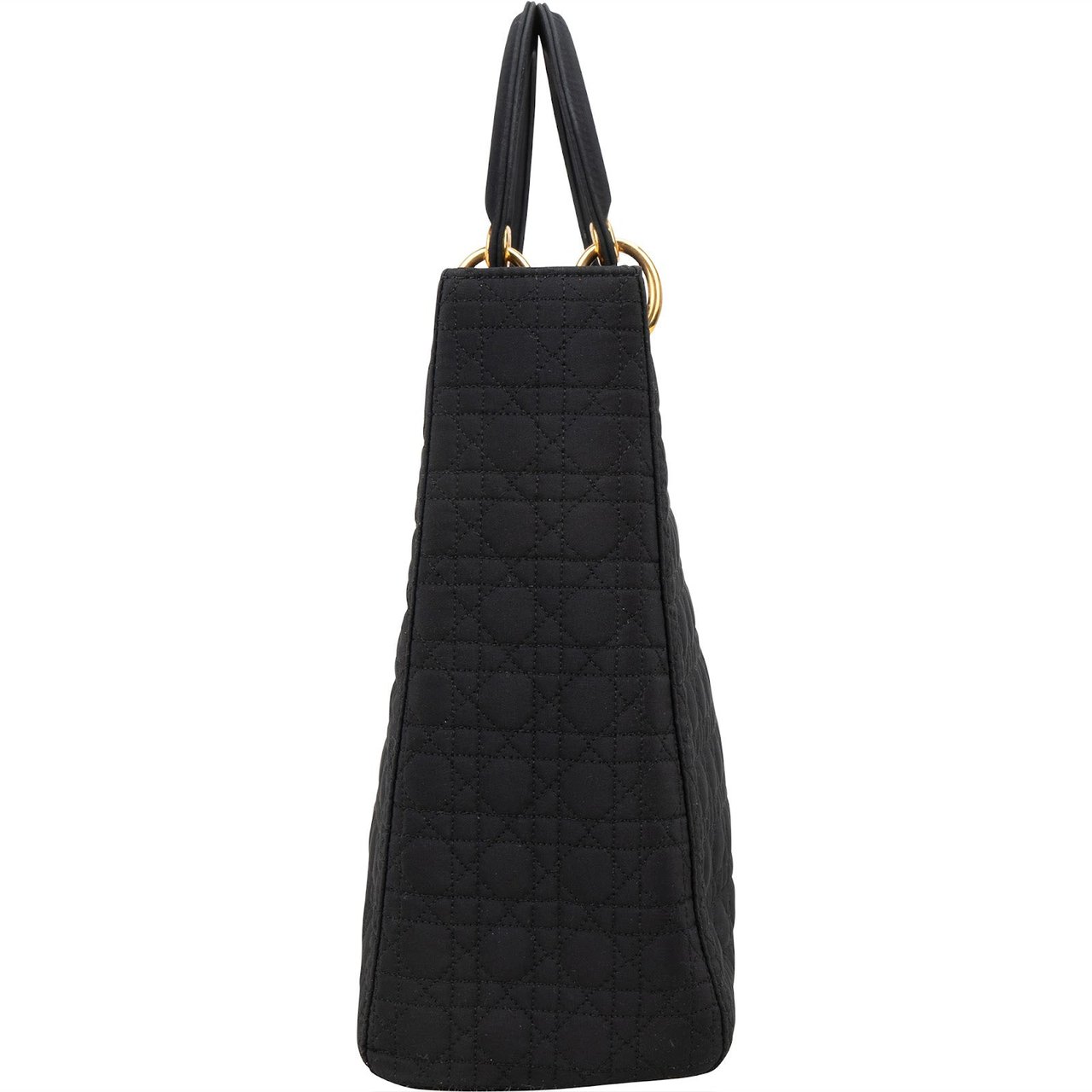 Dior Christian Dior Quilted Nylon Lady Dior Handbag Zwart