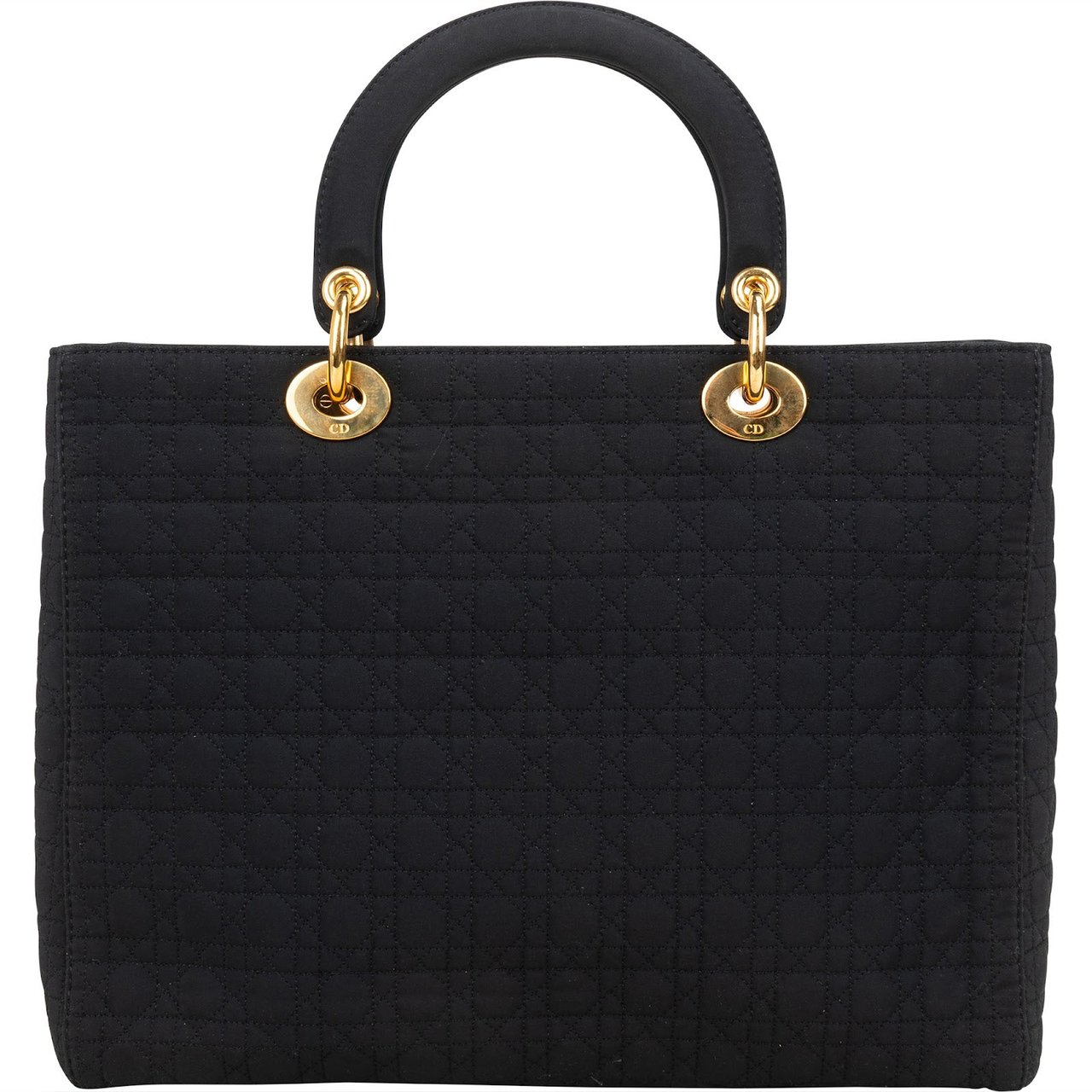 Dior Christian Dior Quilted Nylon Lady Dior Handbag Zwart