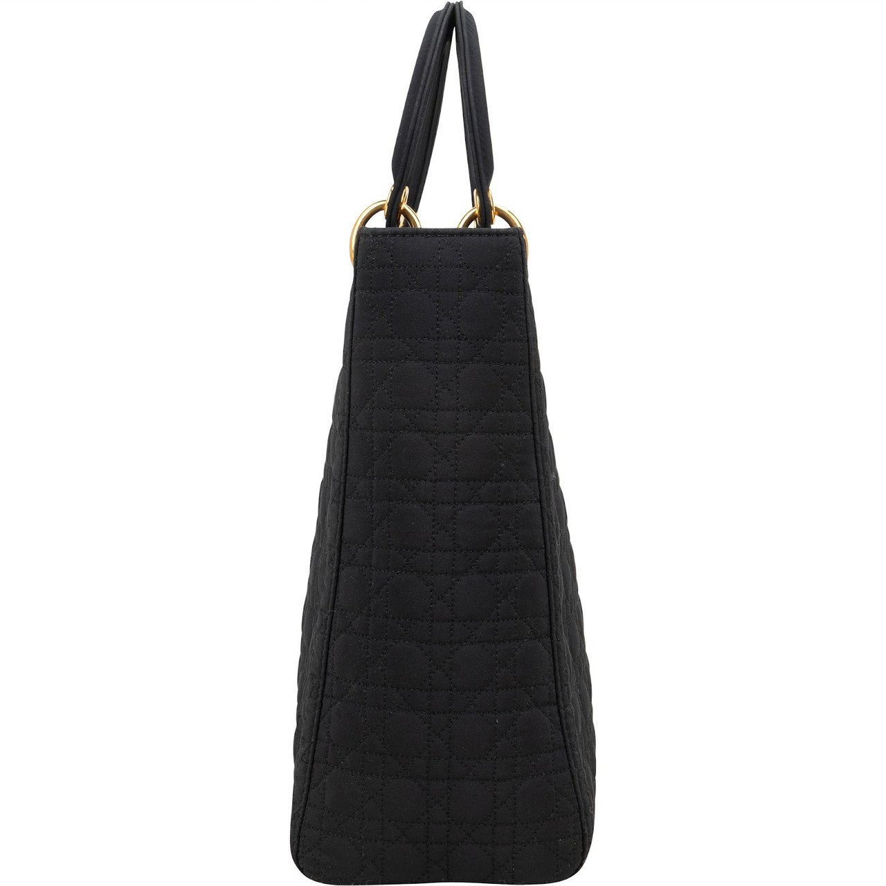 Dior Christian Dior Quilted Nylon Lady Dior Handbag Zwart