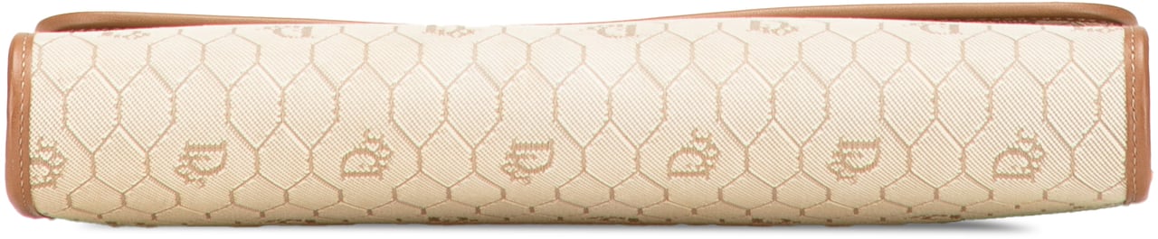 Dior Honeycomb Canvas Chain Shoulder Bag Bruin