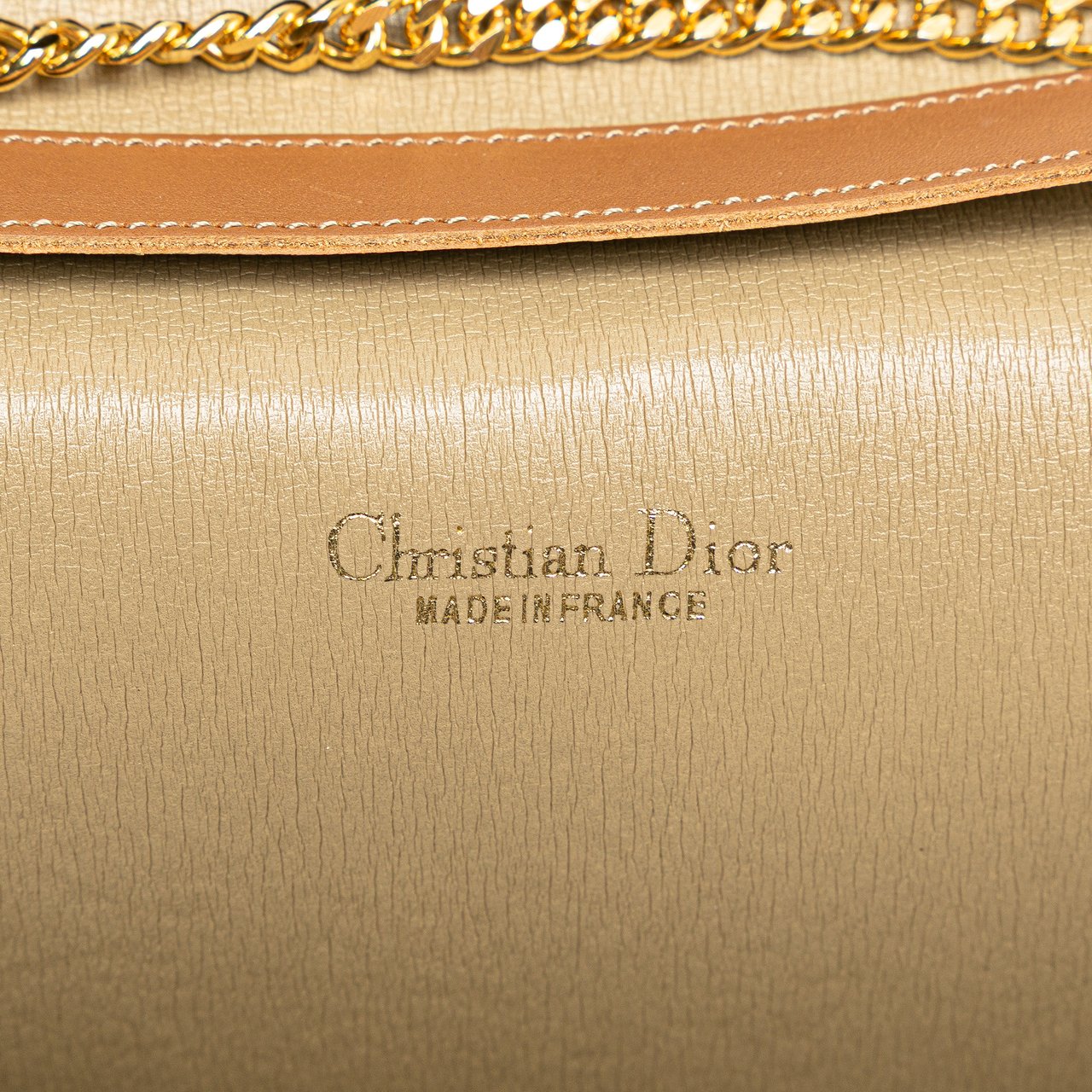 Dior Honeycomb Canvas Chain Shoulder Bag Bruin