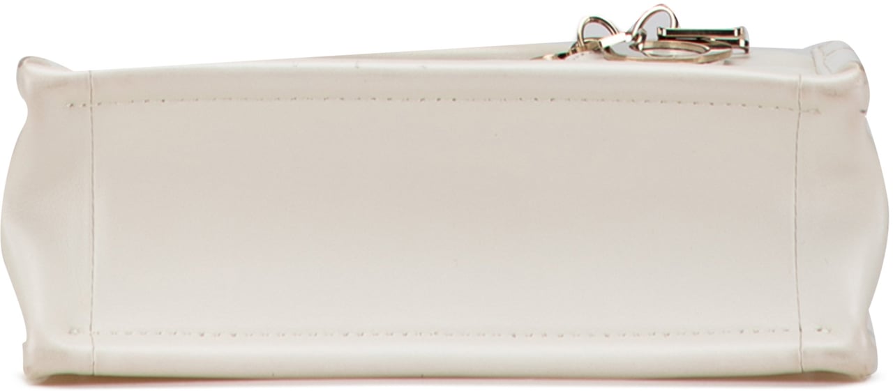 Dior Mini Calfskin Macrocannage Book Tote Wit