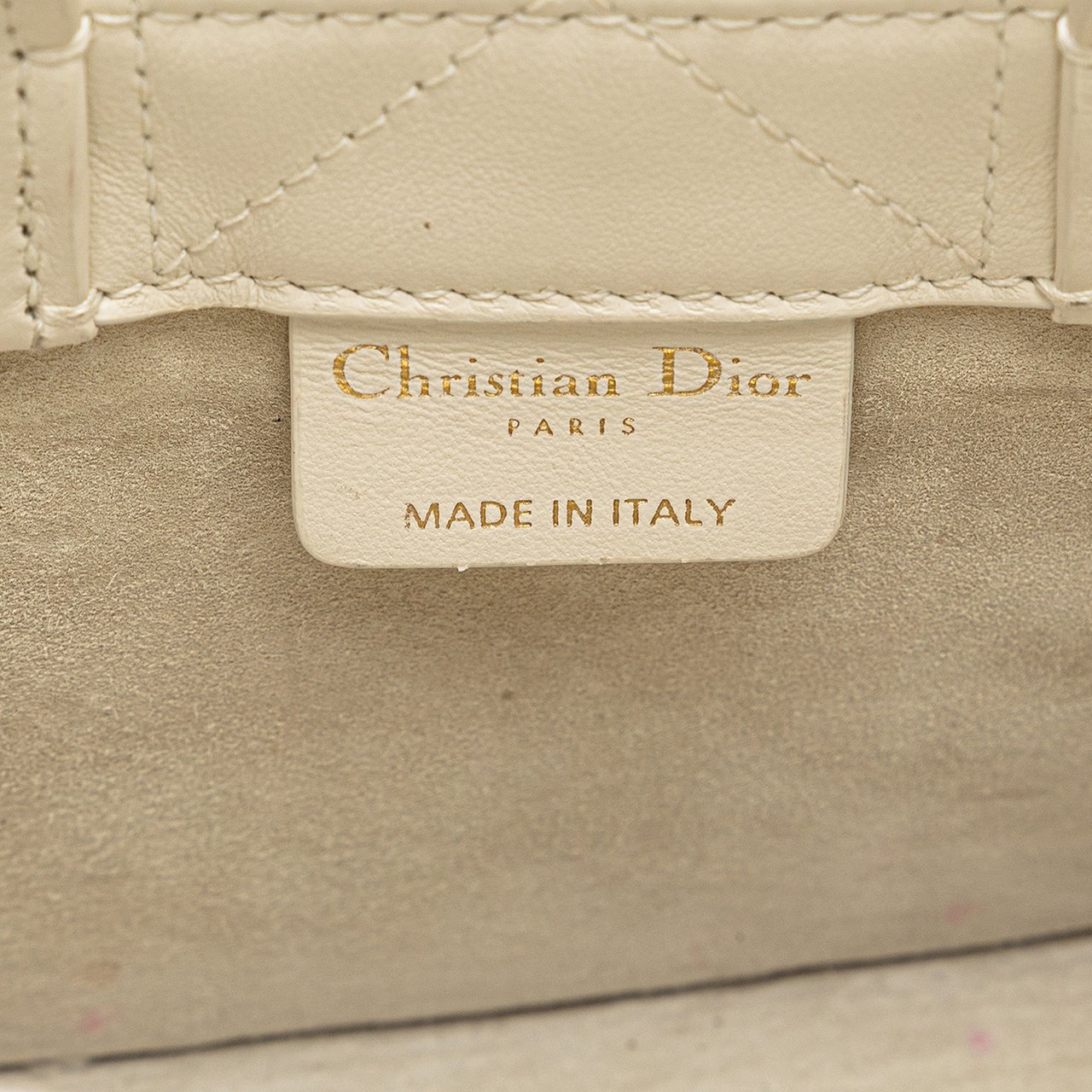 Dior Mini Calfskin Macrocannage Book Tote Wit