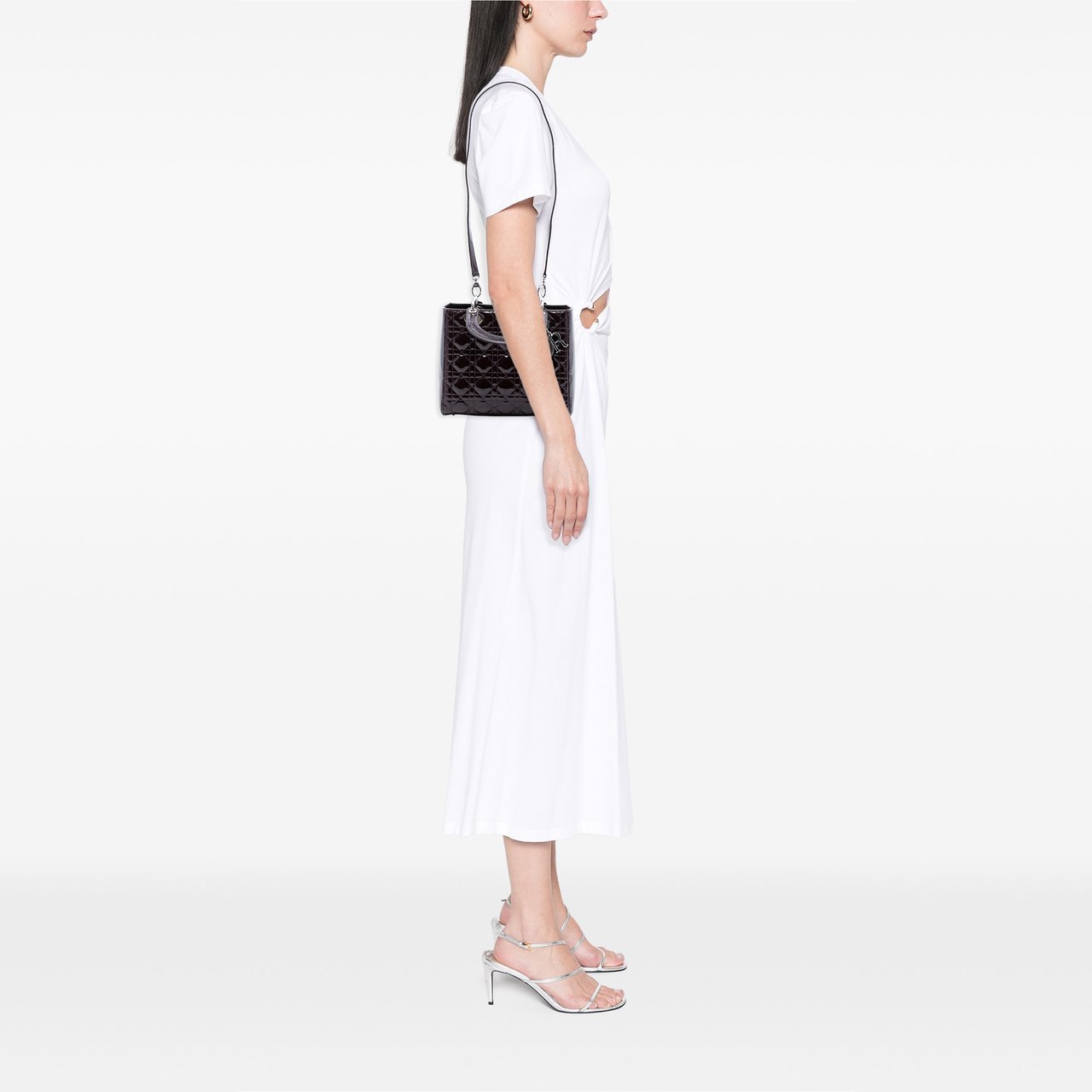 Dior Medium Patent Cannage Lady Dior Paars