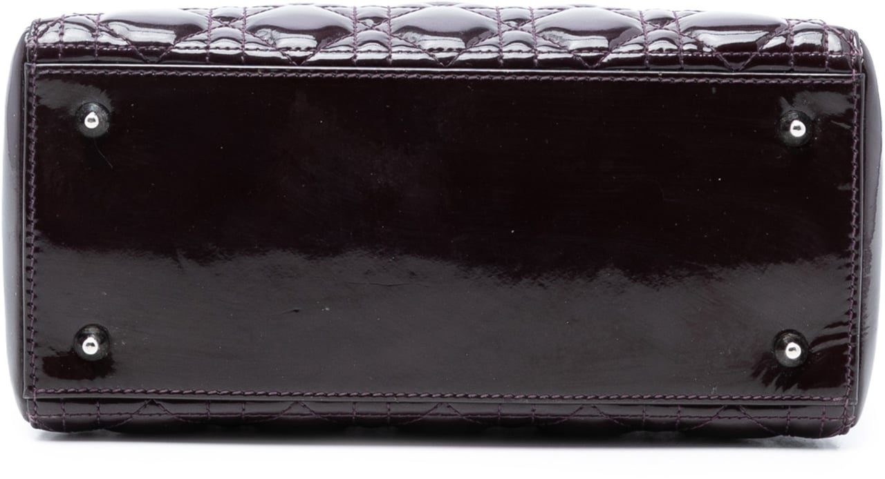 Dior Medium Patent Cannage Lady Dior Paars