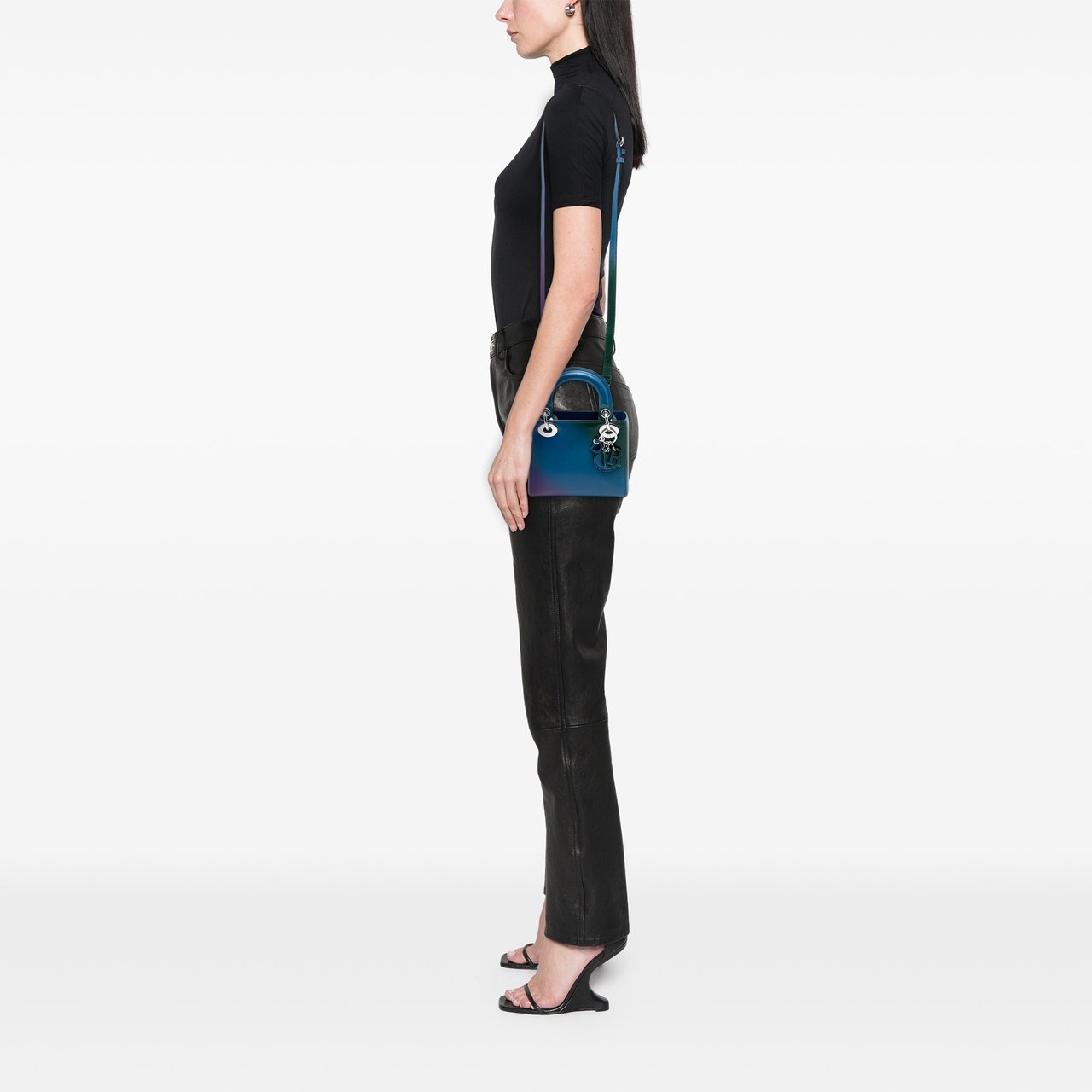 Dior Mini Ombre Calfskin Lady Dior Blauw