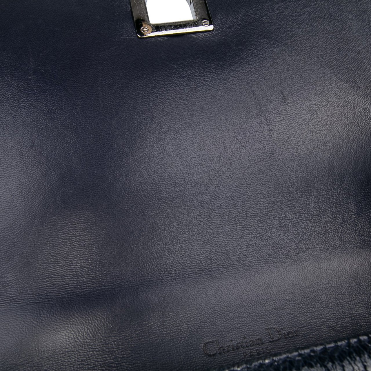 Dior Medium Crackled Deerskin Diorama Flap Blauw