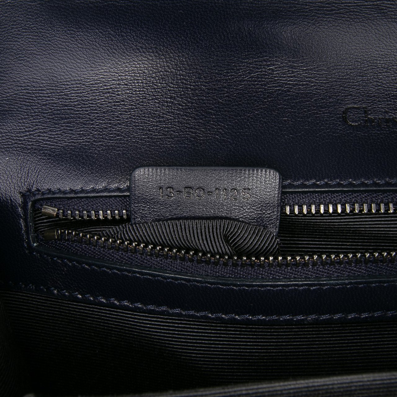 Dior Medium Crackled Deerskin Diorama Flap Blauw