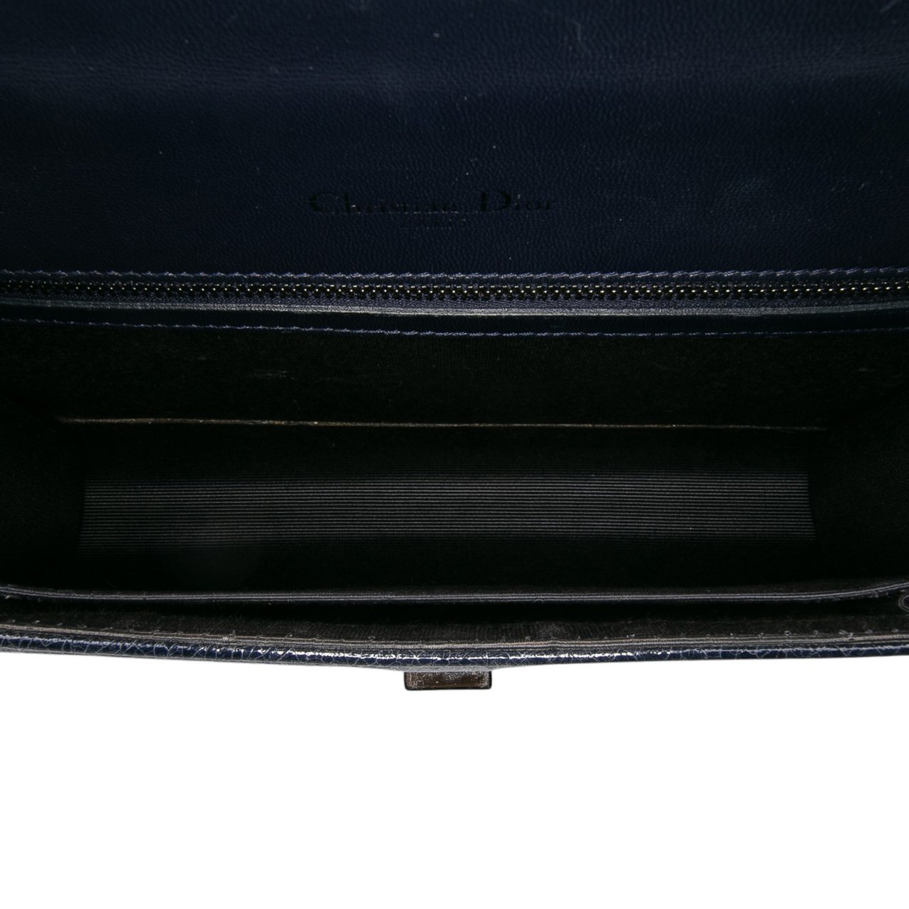 Dior Medium Crackled Deerskin Diorama Flap Blauw