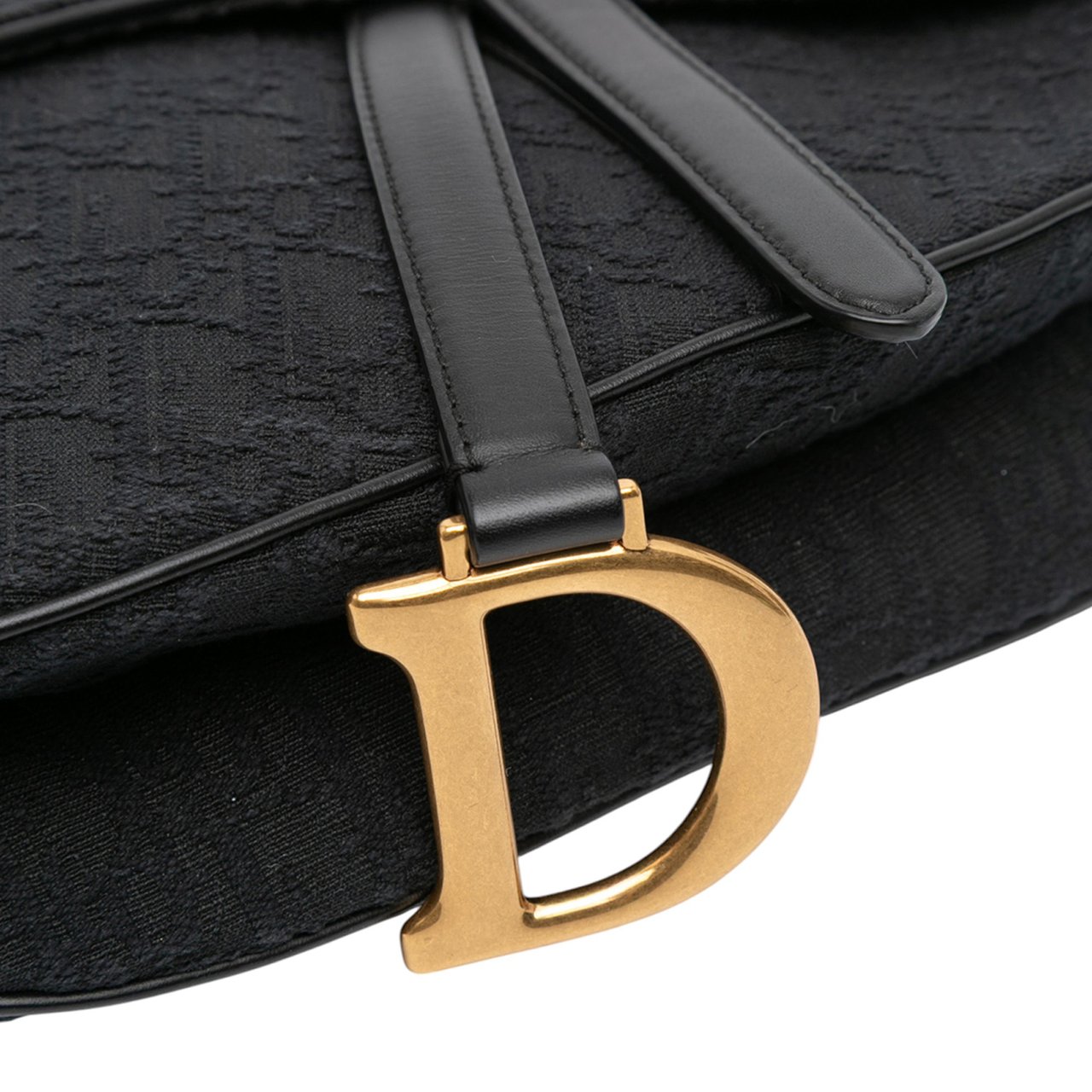 Dior Oblique Canvas Saddle Bag Zwart