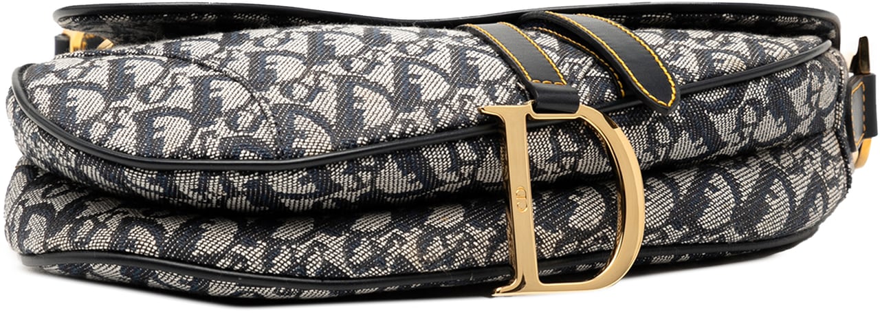 Dior Diorissimo Canvas Saddle Bag Blauw