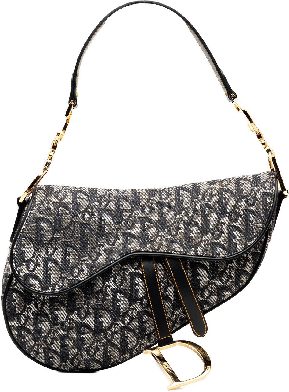 Dior Diorissimo Canvas Saddle Bag Blauw