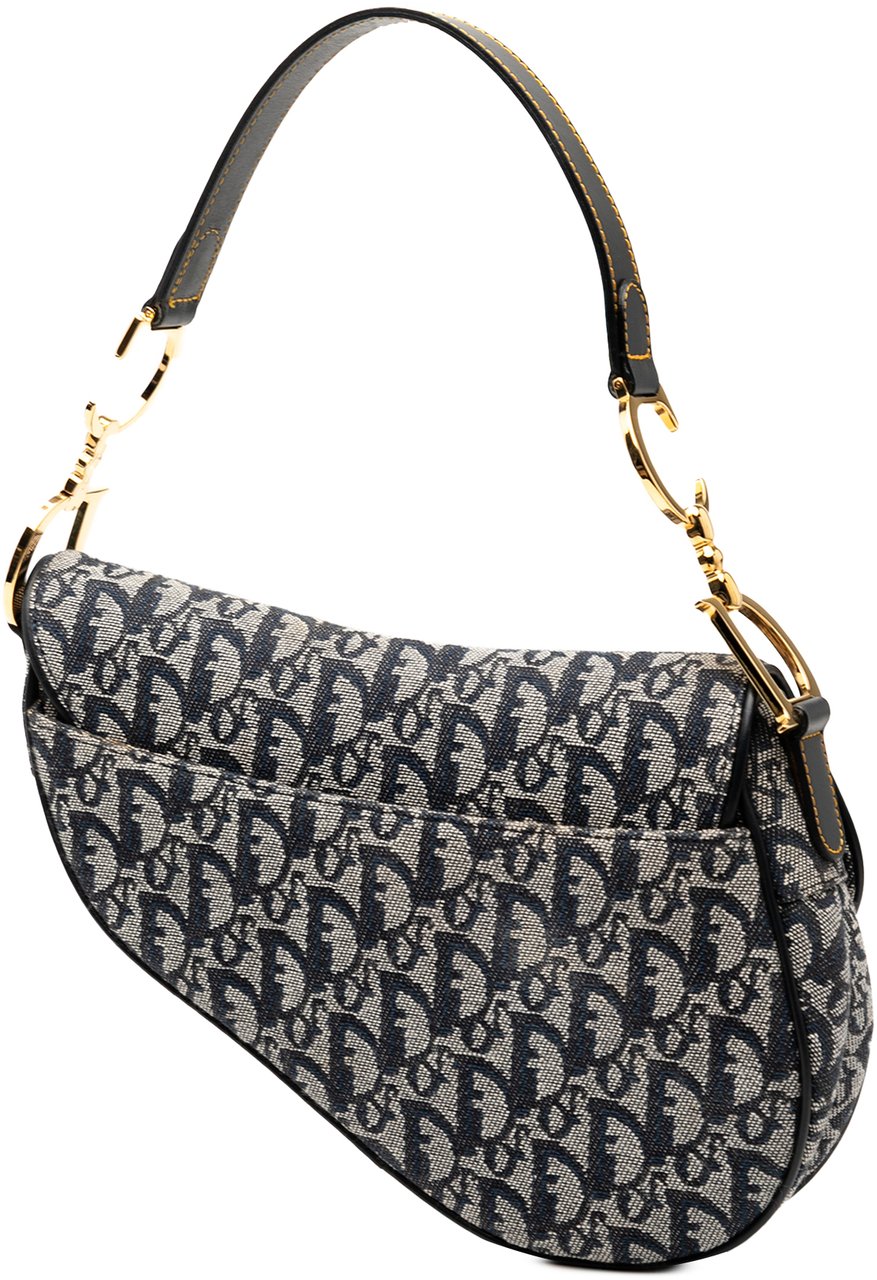 Dior Diorissimo Canvas Saddle Bag Blauw