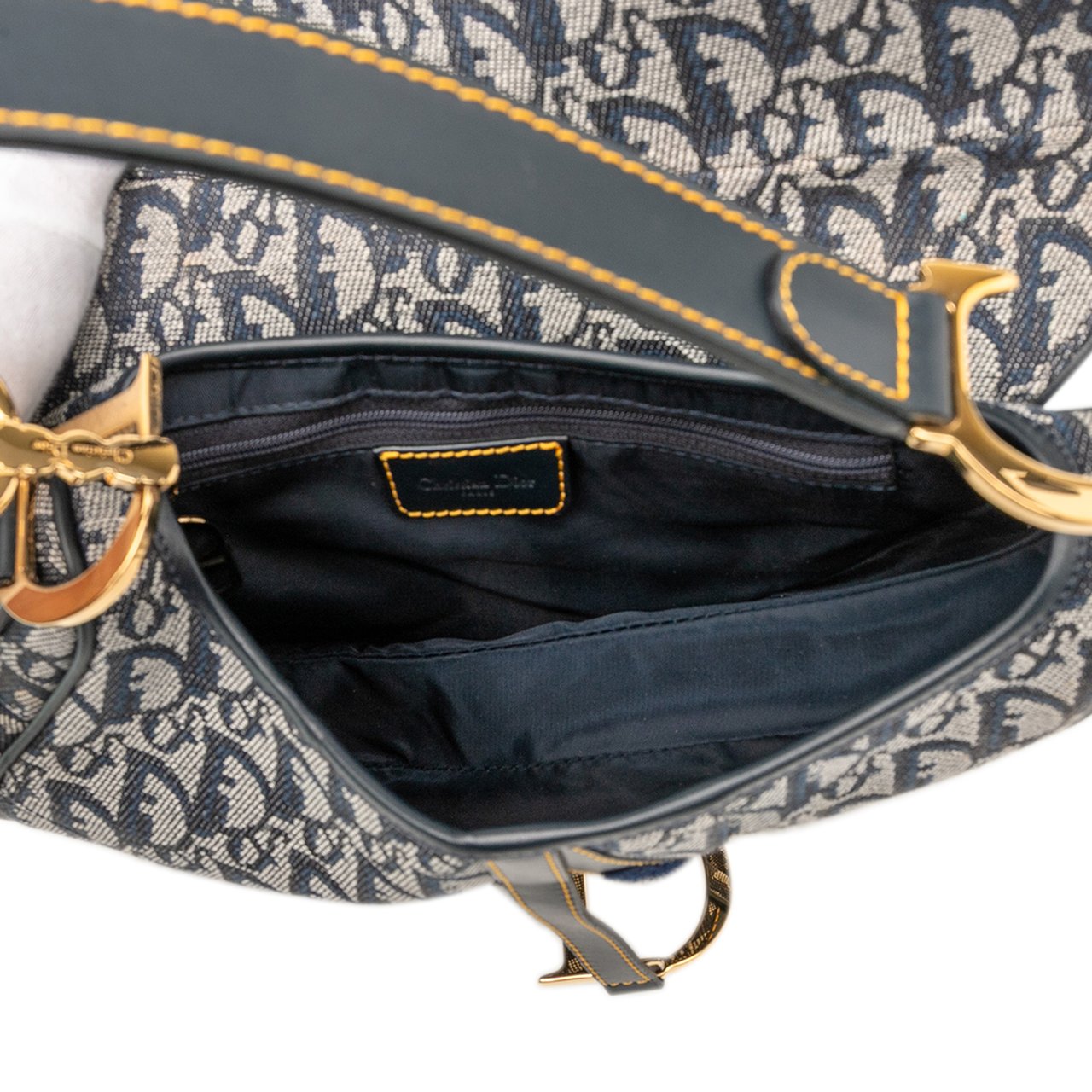Dior Diorissimo Canvas Saddle Bag Blauw
