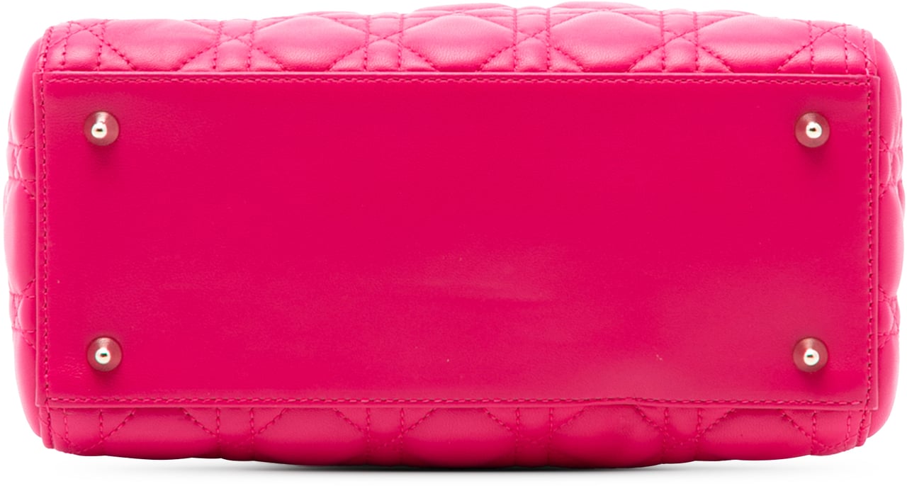 Dior Medium Lambskin Cannage Lady Dior Roze
