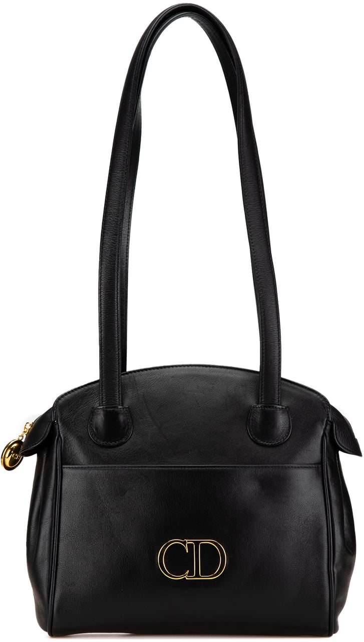 Dior Leather CD Logo Shoulder Bag Zwart