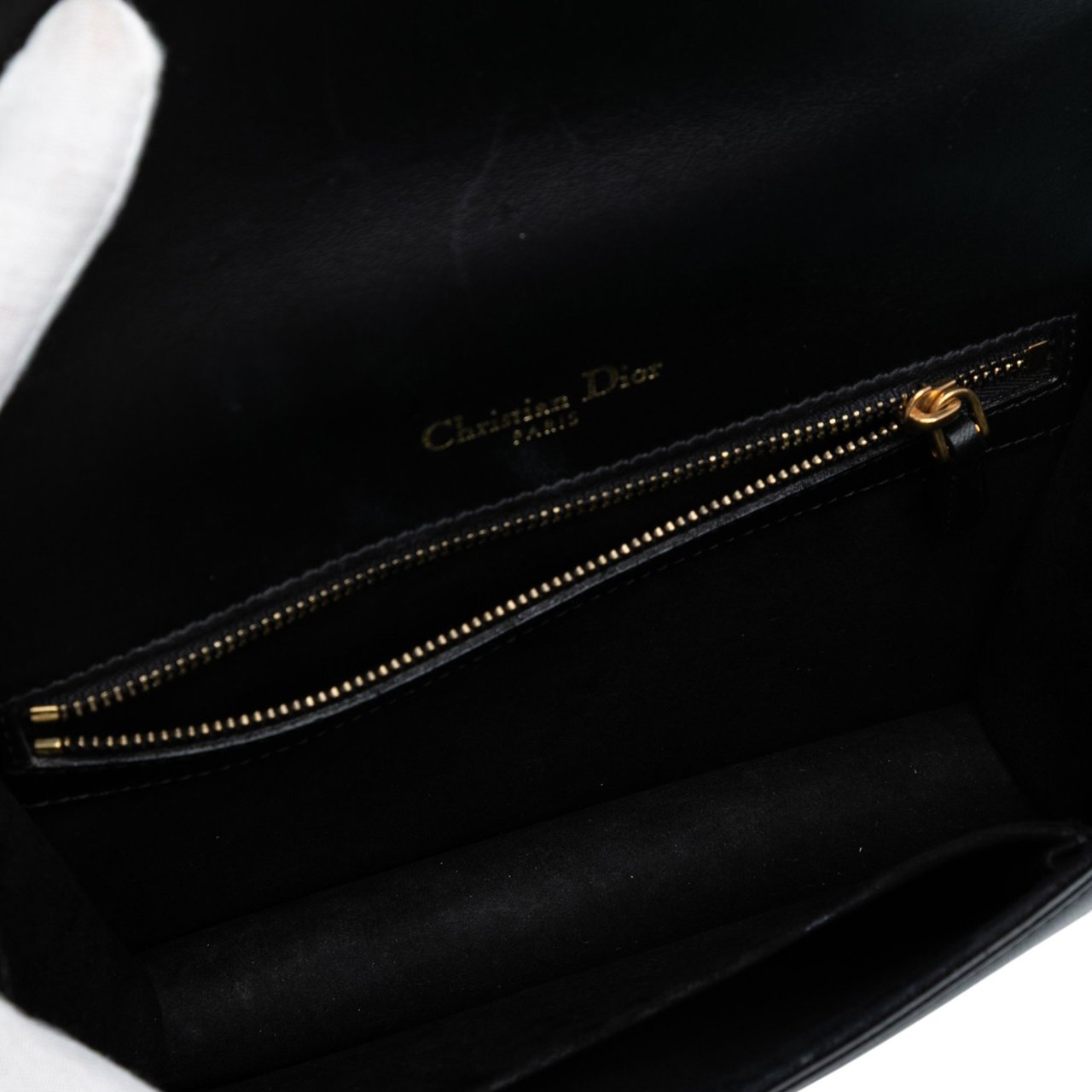 Dior Small Lambskin Studded Diorama Flap Zwart
