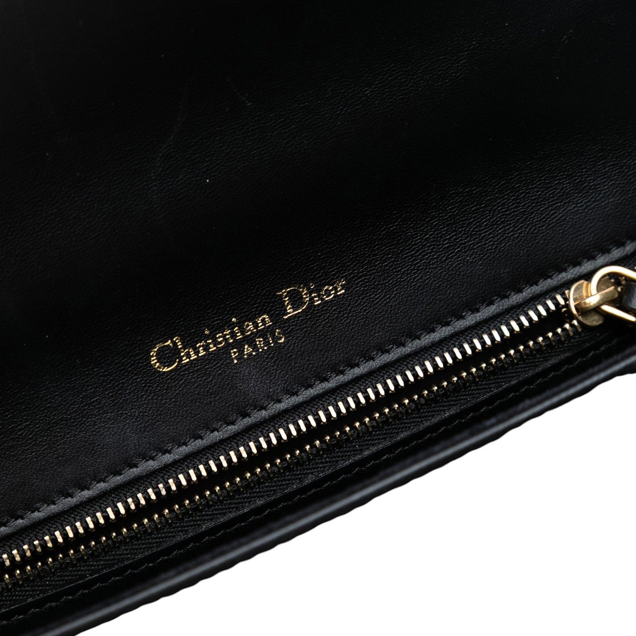 Dior Small Lambskin Studded Diorama Flap Zwart