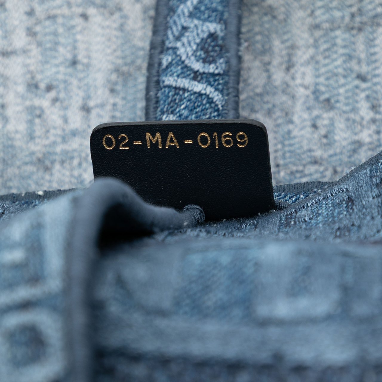 Dior Oblique Embroidered Denim Saddle Bag Blauw