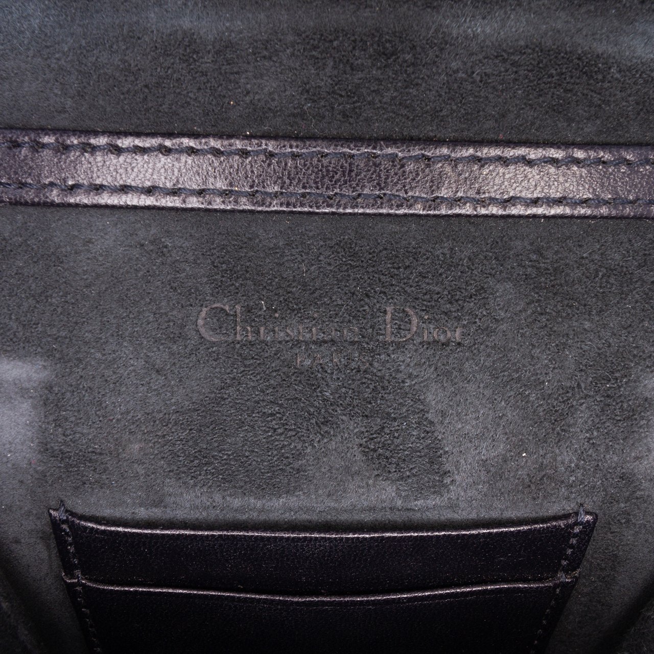 Dior Studded Denim Vertical Diorama Crossbody Grijs