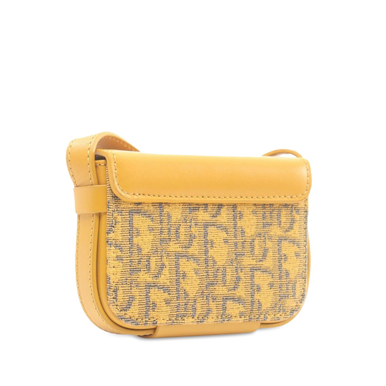 Dior Nano Oblique Lock Pouch Crossbody Geel