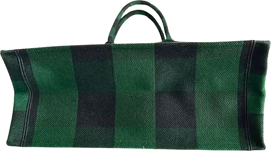 Dior Dior Book Tote Large Check Leaf green / black / very good Groen