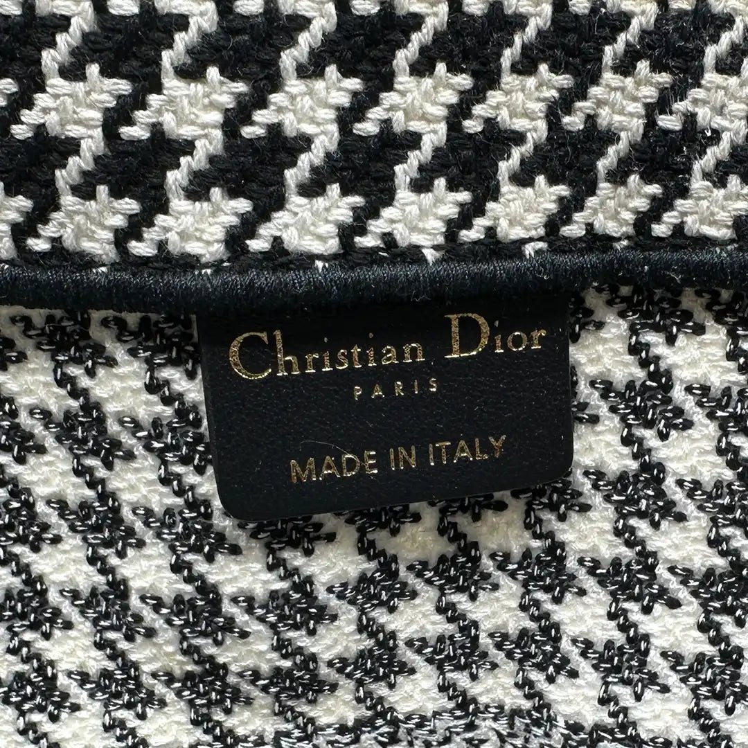 Dior Dior Booktote medium houndstooth black white/ very good Zwart
