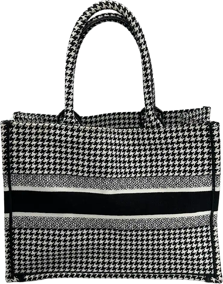 Dior Dior Booktote medium houndstooth black white/ very good Zwart