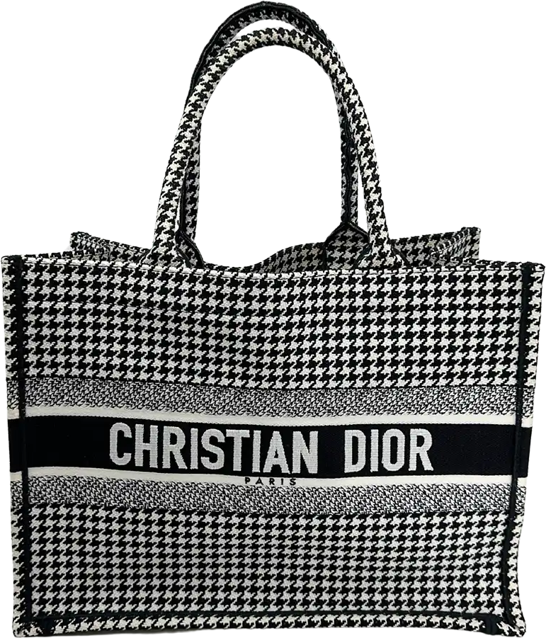 Dior Dior Booktote medium houndstooth black white/ very good Zwart