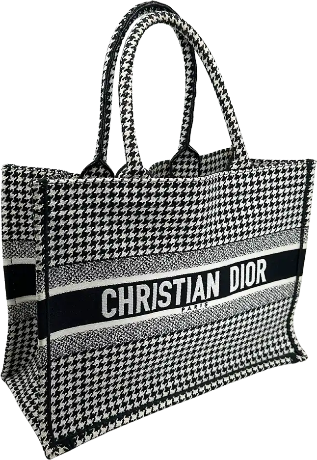 Dior Dior Booktote medium houndstooth black white/ very good Zwart
