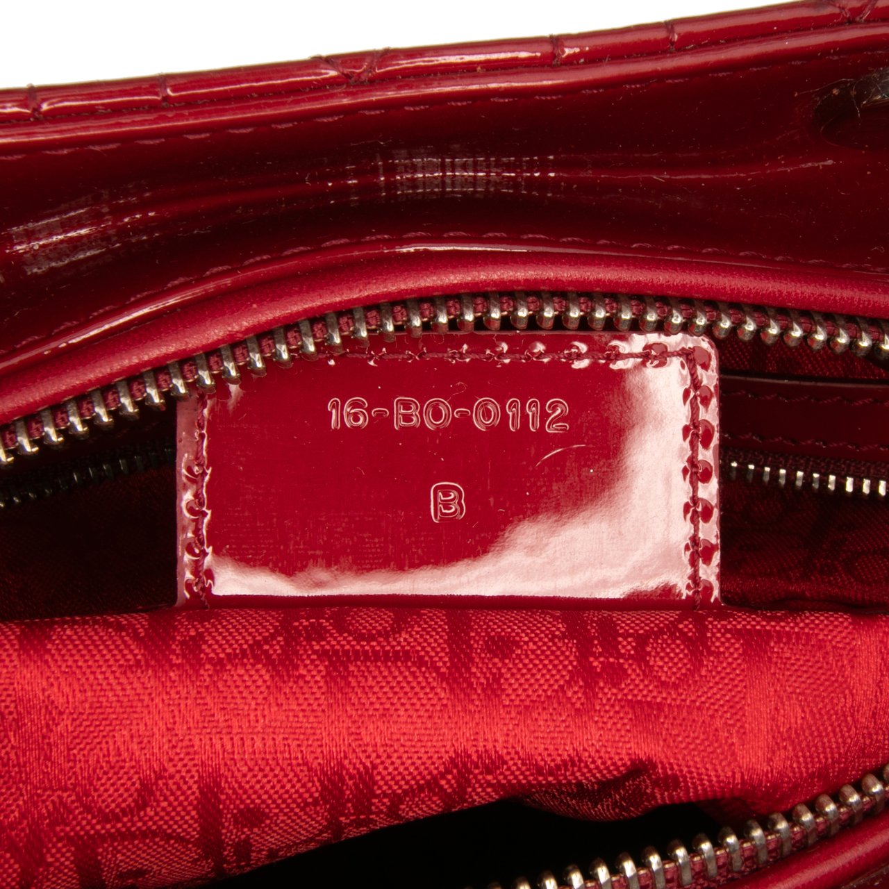 Dior Large Patent Cannage Lady Dior Rood