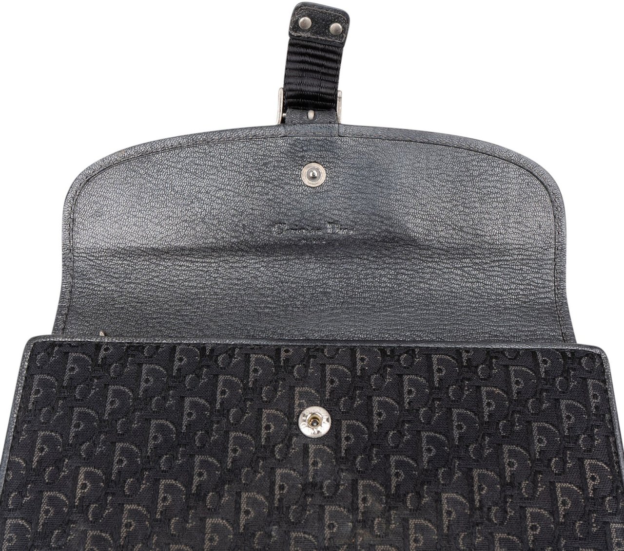 Dior Christian Dior Trotter Monogram Buckle Wallet Zwart