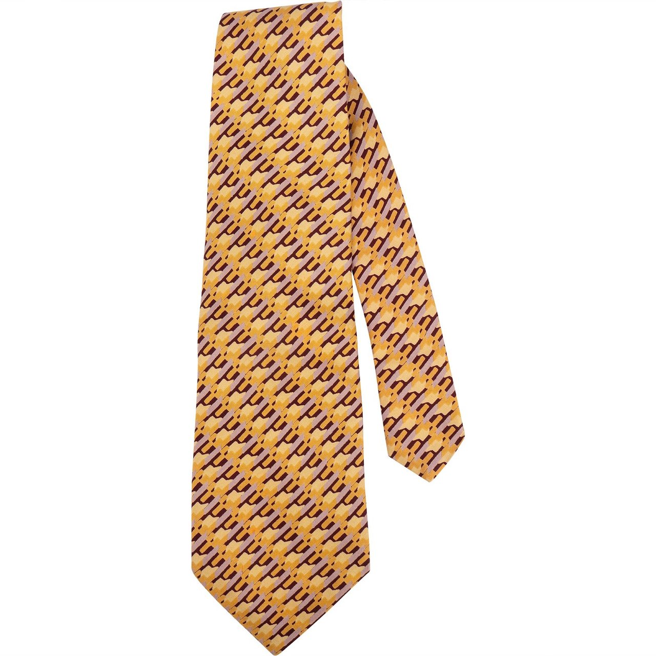 Dior Christian Dior Geometric Pattern Silk Tie Krawatte Geel
